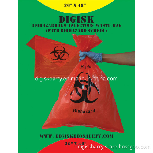 36" X 48" Biohazard Bag for Biohazardous/Infectious Waste in Hospital/Clinical/Laboratory